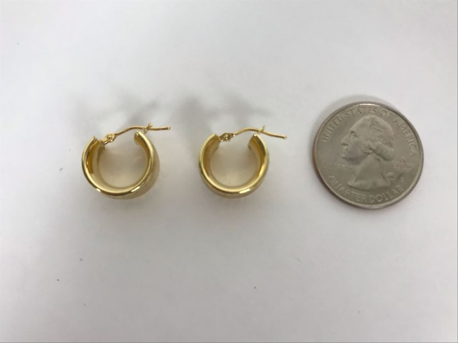 18K Yellow Gold Milor Italy Earrings 2.7g [Photo 7]
