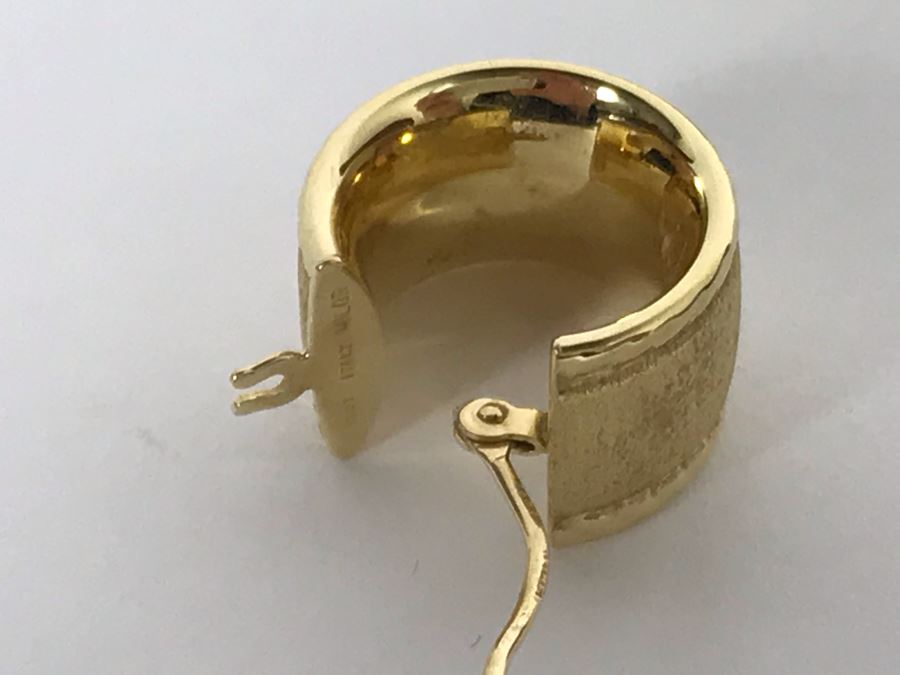 18K Yellow Gold Milor Italy Earrings 2.7g [Photo 4]