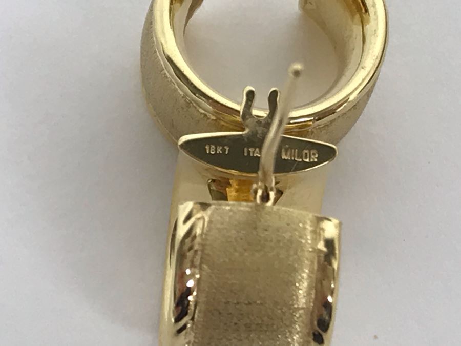 18K Yellow Gold Milor Italy Earrings 2.7g [Photo 5]