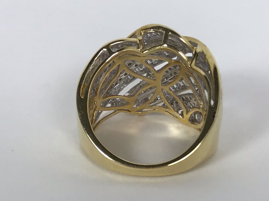 14K Yellow Gold Diamond Ring Apx 1.5 Total Carat Weight In Diamonds - Size 5.5 - Weighs 6.7g - Appraised Fair Market Value $400 [Photo 7]