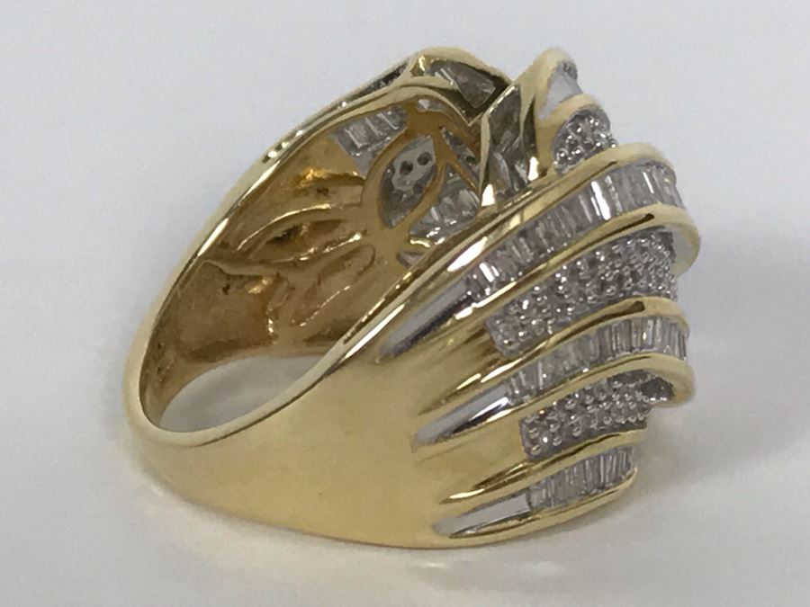 14K Yellow Gold Diamond Ring Apx 1.5 Total Carat Weight In Diamonds - Size 5.5 - Weighs 6.7g - Appraised Fair Market Value $400 [Photo 10]