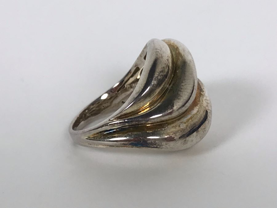 950 Silver Milor Italy Ring Size 7.25 10.1g [Photo 3]