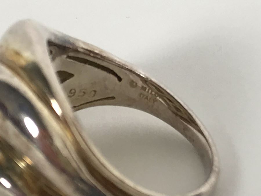 950 Silver Milor Italy Ring Size 7.25 10.1g [Photo 5]