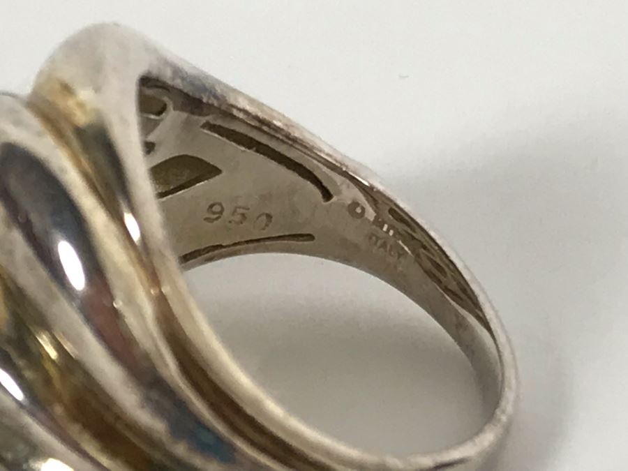 950 Silver Milor Italy Ring Size 7.25 10.1g [Photo 4]