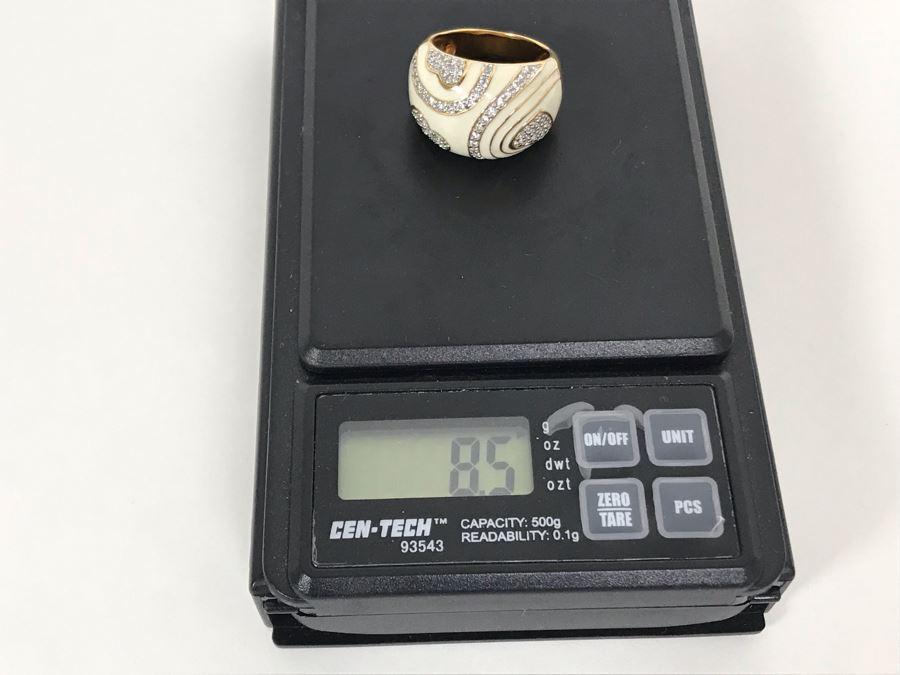 Sterling Silver Ring Gold Tone Size 8.5 8.5g [Photo 7]