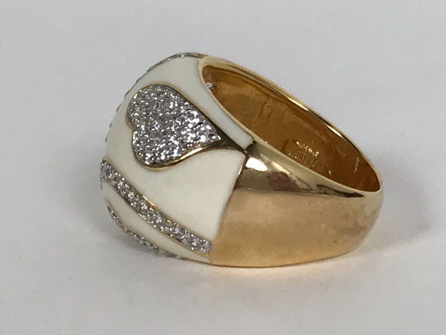 Sterling Silver Ring Gold Tone Size 8.5 8.5g [Photo 6]