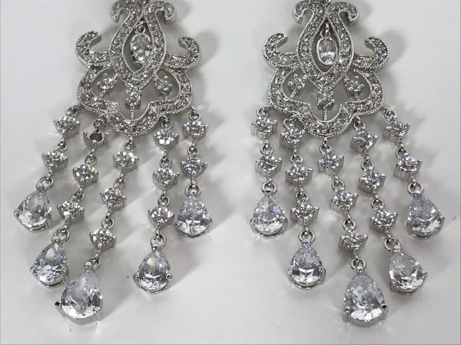 Signed Kenneth Jay Lane CZ Earrings [Photo 5]