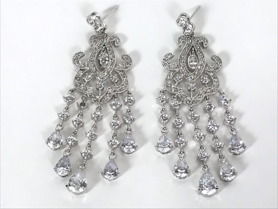 Signed Kenneth Jay Lane CZ Earrings [Photo 6]