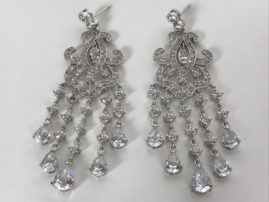 Signed Kenneth Jay Lane CZ Earrings [Photo 2]