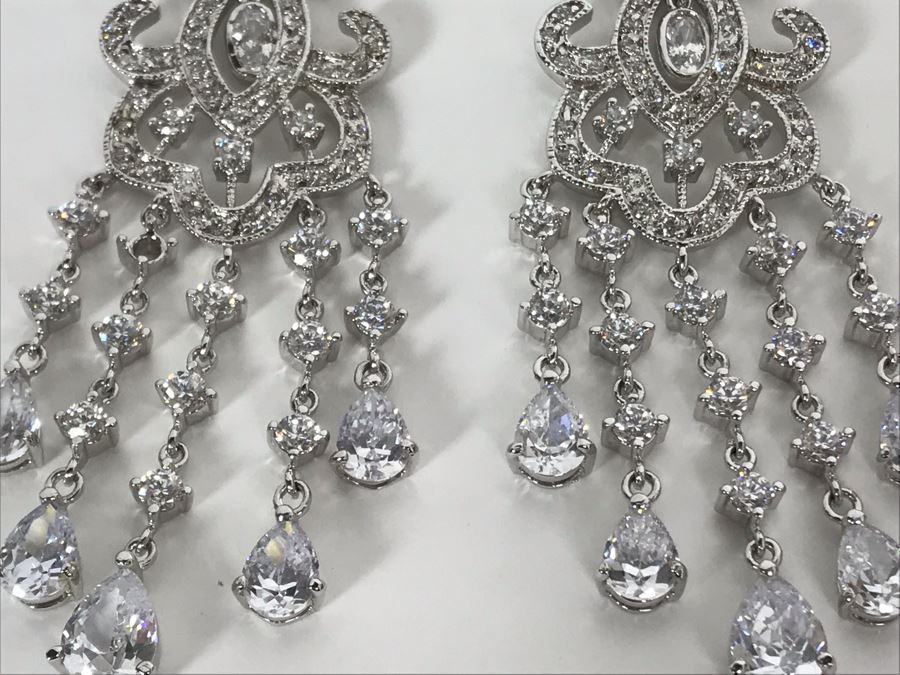 Signed Kenneth Jay Lane CZ Earrings [Photo 4]