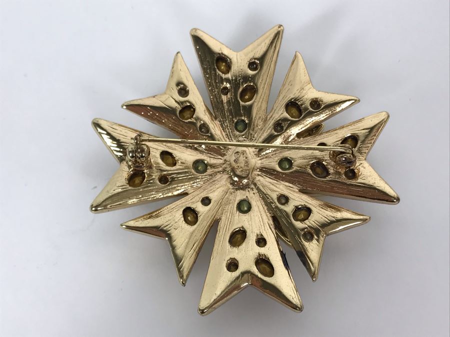 Signed Kenneth Jay Lane Brooch Pin