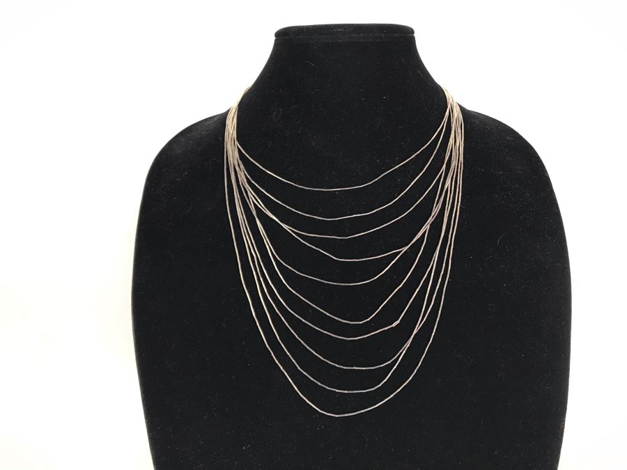 Sterling Silver Multi-Strand Necklace 24.4g [Photo 1]