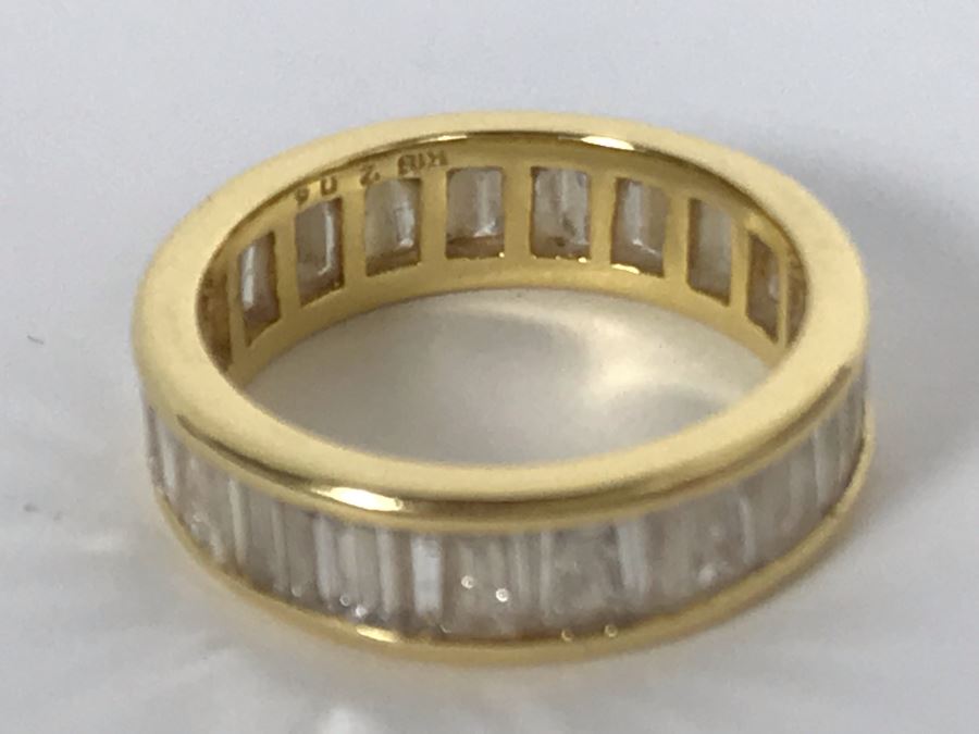 18K Yellow Gold Diamond Ring Apx 2.5 Total Carat Weight In Diamonds - Size 5.5 - Weighs 4.4g - Appraised Fair Market Value $1,000 [Photo 10]