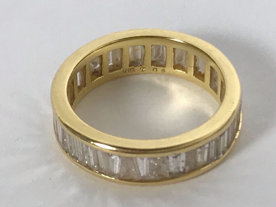 18K Yellow Gold Diamond Ring Apx 2.5 Total Carat Weight In Diamonds - Size 5.5 - Weighs 4.4g - Appraised Fair Market Value $1,000 [Photo 6]