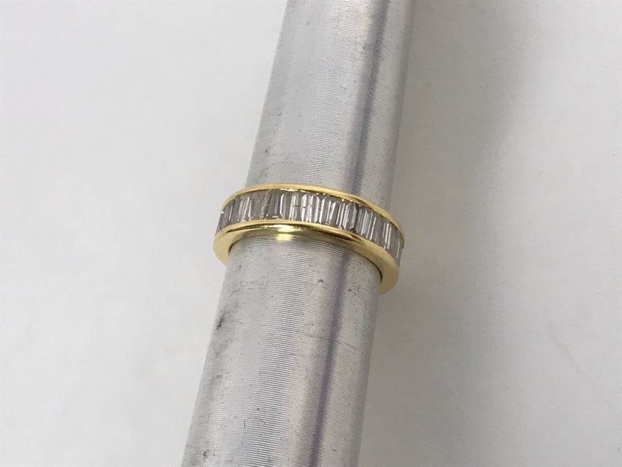 18K Yellow Gold Diamond Ring Apx 2.5 Total Carat Weight In Diamonds - Size 5.5 - Weighs 4.4g - Appraised Fair Market Value $1,000 [Photo 15]