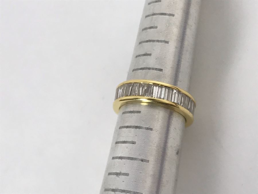 18K Yellow Gold Diamond Ring Apx 2.5 Total Carat Weight In Diamonds - Size 5.5 - Weighs 4.4g - Appraised Fair Market Value $1,000 [Photo 13]