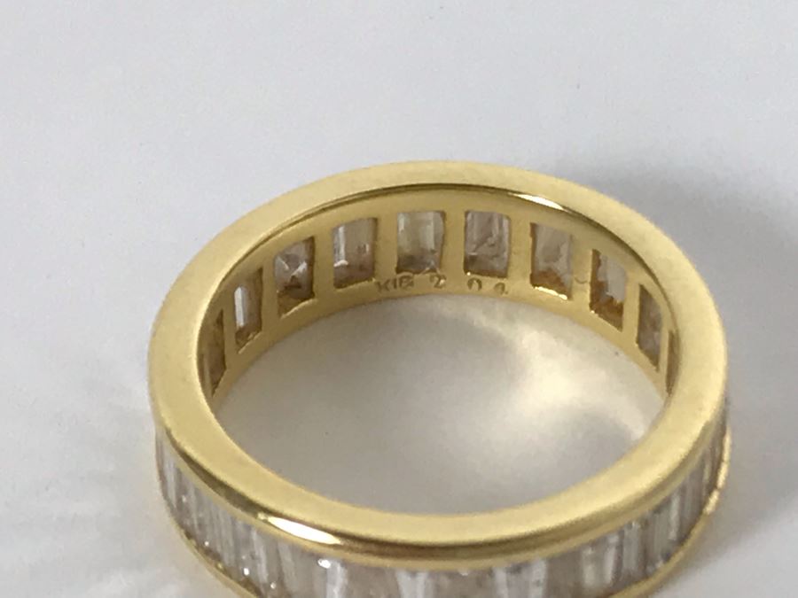 18K Yellow Gold Diamond Ring Apx 2.5 Total Carat Weight In Diamonds - Size 5.5 - Weighs 4.4g - Appraised Fair Market Value $1,000 [Photo 7]