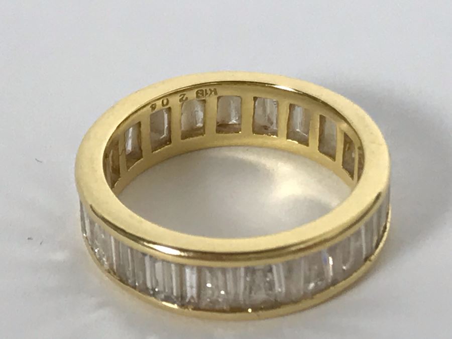 18K Yellow Gold Diamond Ring Apx 2.5 Total Carat Weight In Diamonds - Size 5.5 - Weighs 4.4g - Appraised Fair Market Value $1,000 [Photo 9]