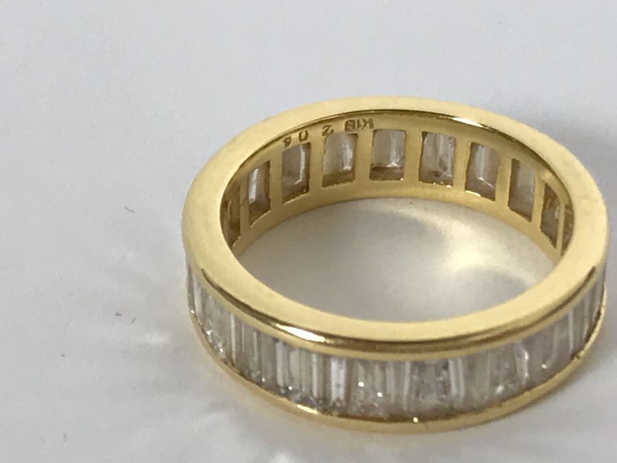 18K Yellow Gold Diamond Ring Apx 2.5 Total Carat Weight In Diamonds - Size 5.5 - Weighs 4.4g - Appraised Fair Market Value $1,000 [Photo 8]