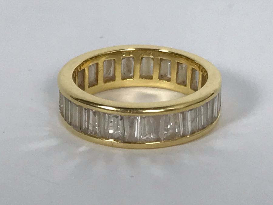 18K Yellow Gold Diamond Ring Apx 2.5 Total Carat Weight In Diamonds - Size 5.5 - Weighs 4.4g - Appraised Fair Market Value $1,000 [Photo 3]