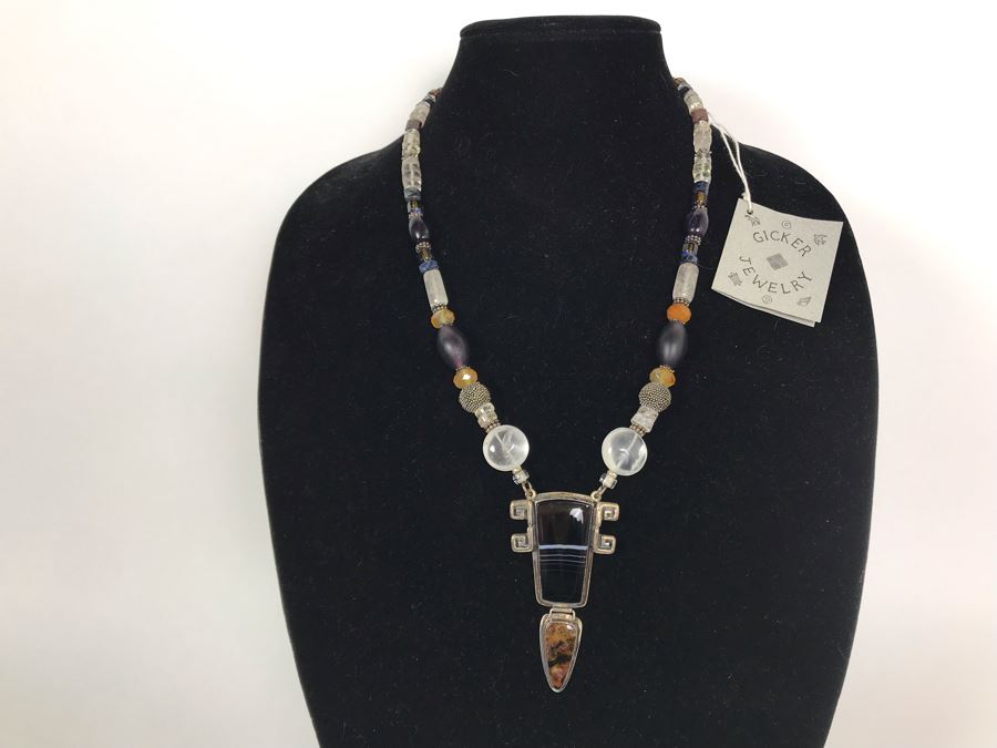 Sterling Silver With Onyx And Pietersite Necklace Designed By Gicker Jewelry [Photo 3]
