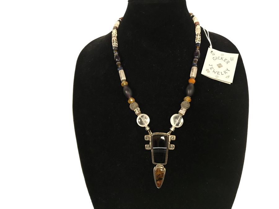 Sterling Silver With Onyx And Pietersite Necklace Designed By Gicker Jewelry [Photo 1]