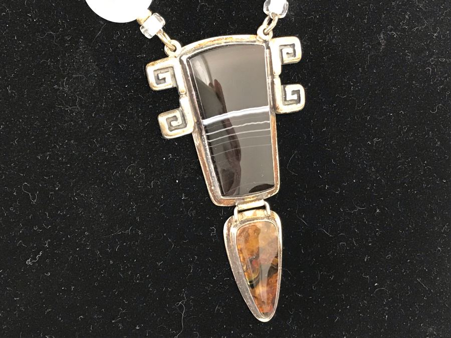 Sterling Silver With Onyx And Pietersite Necklace Designed By Gicker Jewelry [Photo 4]