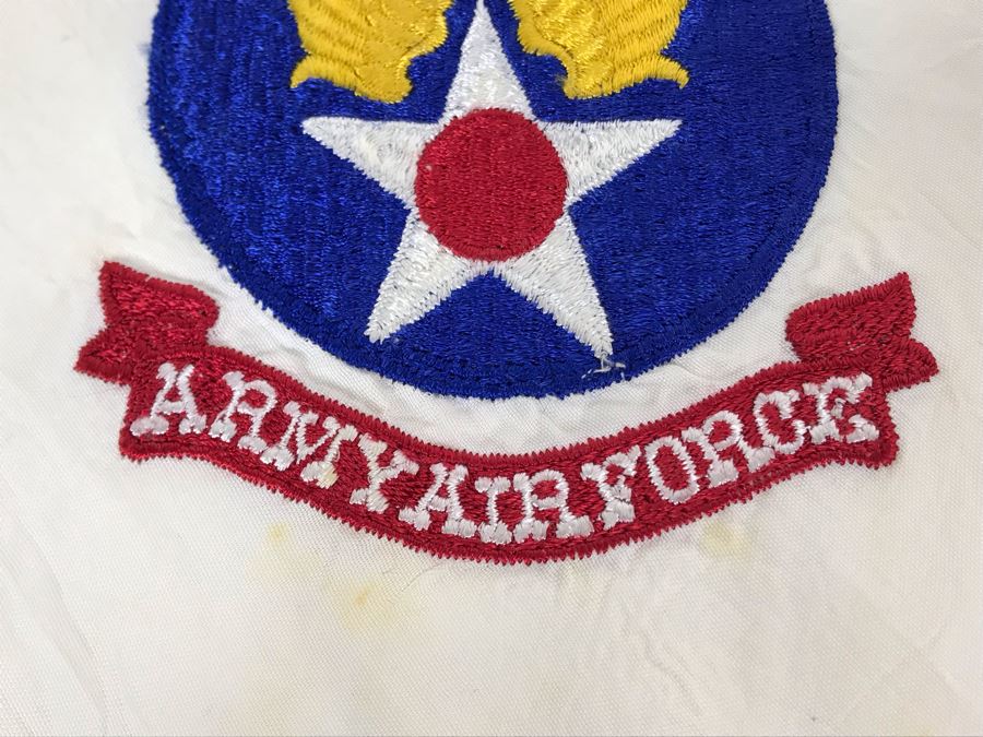 Authentic WWII Silk Off-White Army Air Force Pilot's Scarf 30' X 30' [Photo 6]