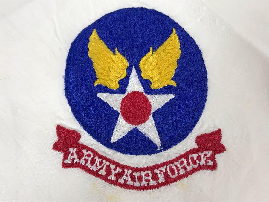 Authentic WWII Silk Off-White Army Air Force Pilot's Scarf 30' X 30' [Photo 3]