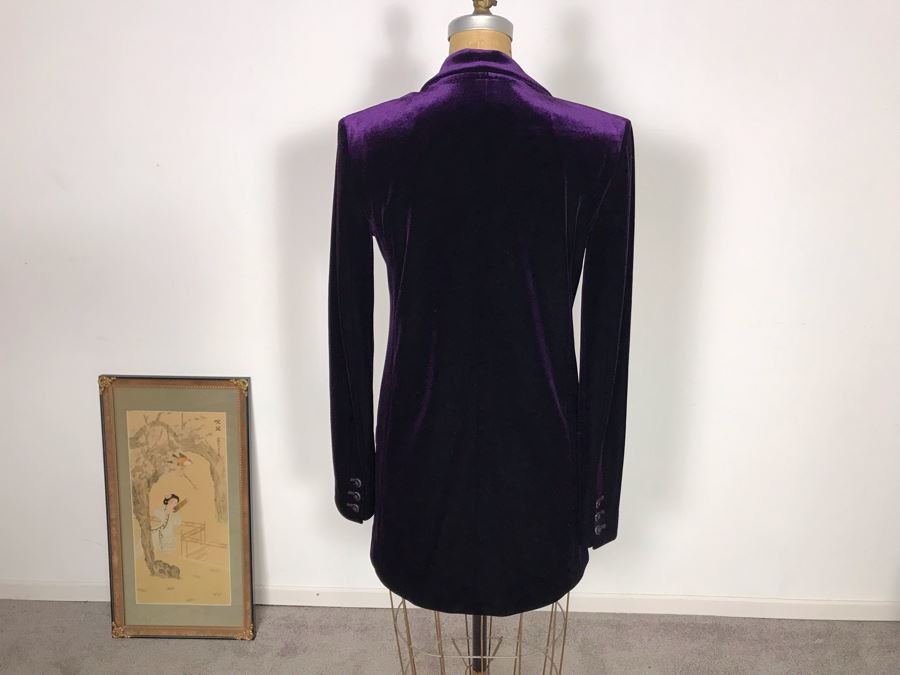 Joan Vass Purple Velvet Blazer Jacket Size S/0 [Photo 5]