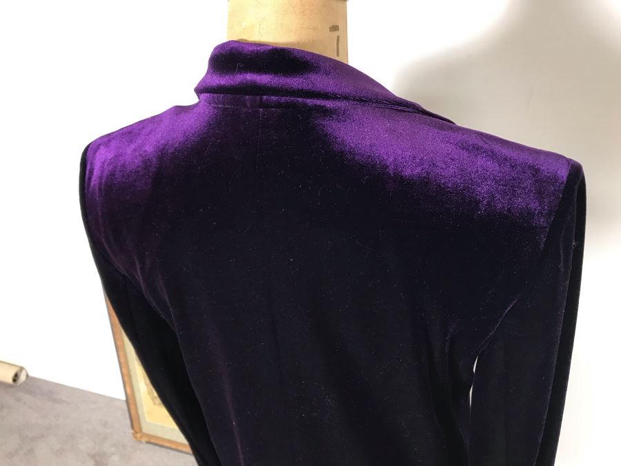 Joan Vass Purple Velvet Blazer Jacket Size S/0 [Photo 6]