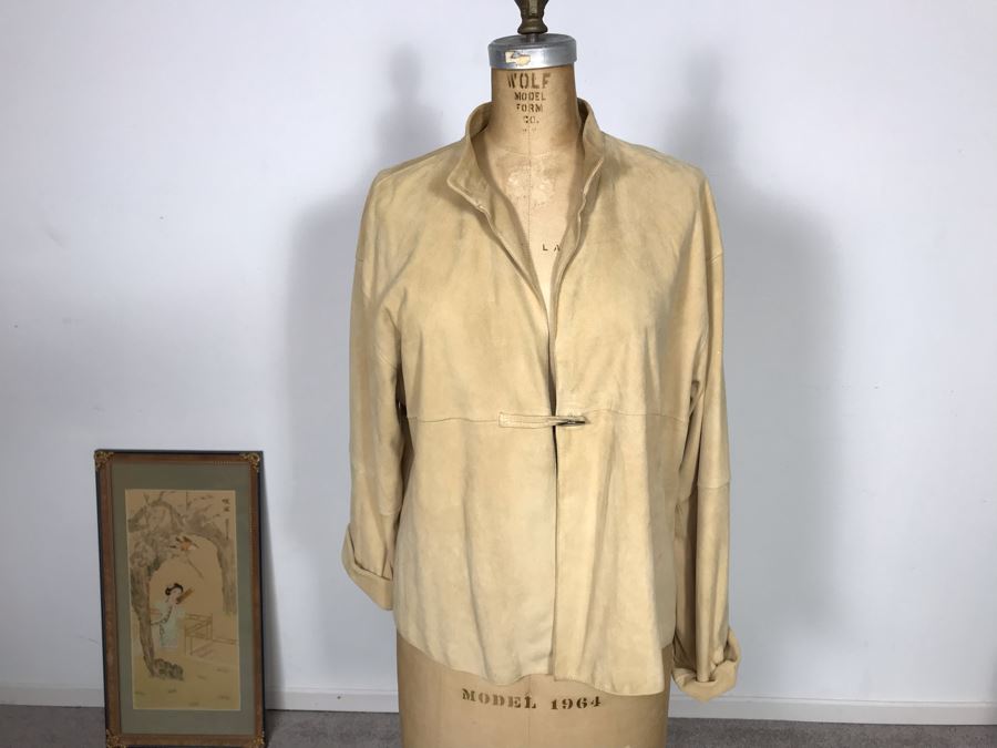 MaxMara Weekend Suede Leather Jacket Size 12 [Photo 2]
