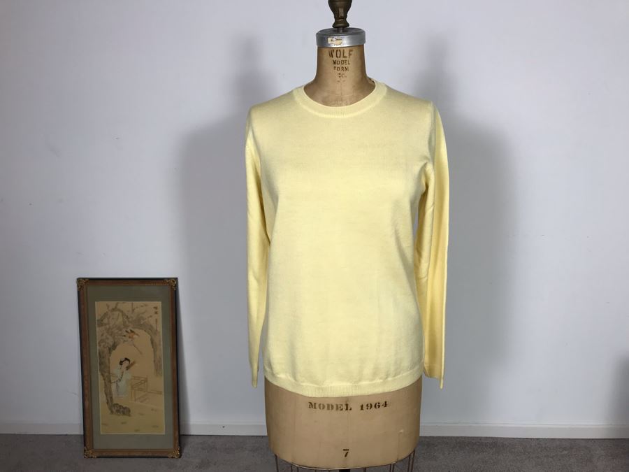 Rivamonti Pure Merinos Wool Yellow Sweater Made In Italy Size S [Photo 2]