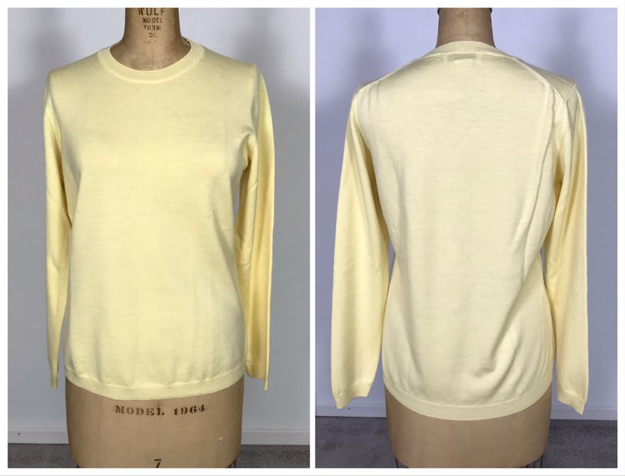 Rivamonti Pure Merinos Wool Yellow Sweater Made In Italy Size S