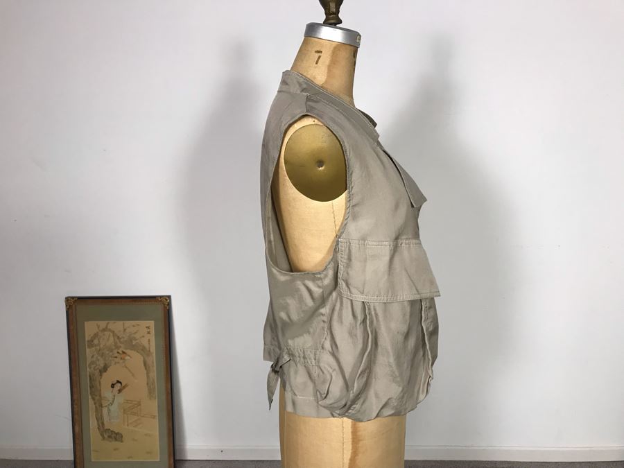 Lauren Vidal Vest Silk/Cotton Jacket Size XL [Photo 3]