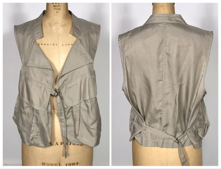 Lauren Vidal Vest Silk/Cotton Jacket Size XL [Photo 1]