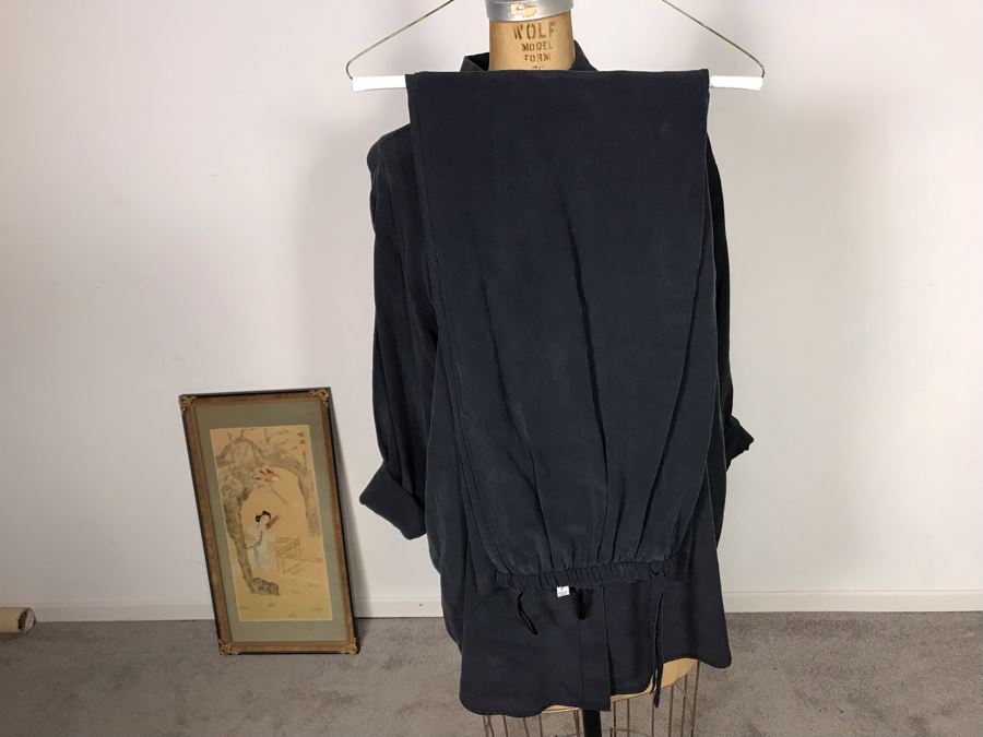 Emanuel Ungaro Liberte Silk Outfit Button Down Shirt And Pants Size P [Photo 2]