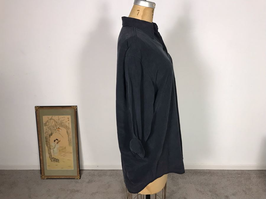Emanuel Ungaro Liberte Silk Outfit Button Down Shirt And Pants Size P [Photo 5]