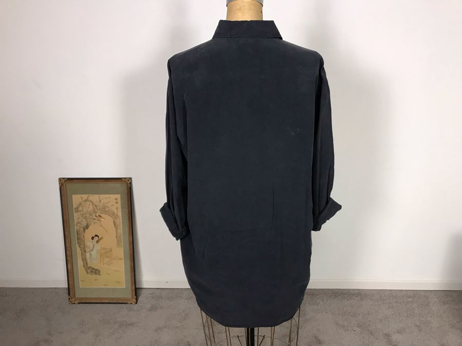 Emanuel Ungaro Liberte Silk Outfit Button Down Shirt And Pants Size P [Photo 6]