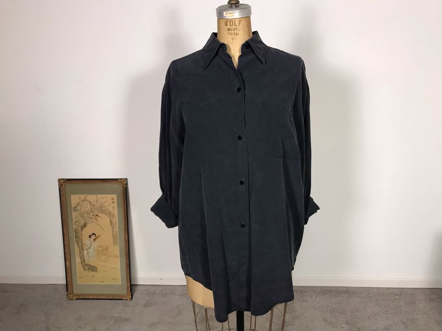 Emanuel Ungaro Liberte Silk Outfit Button Down Shirt And Pants Size P [Photo 3]