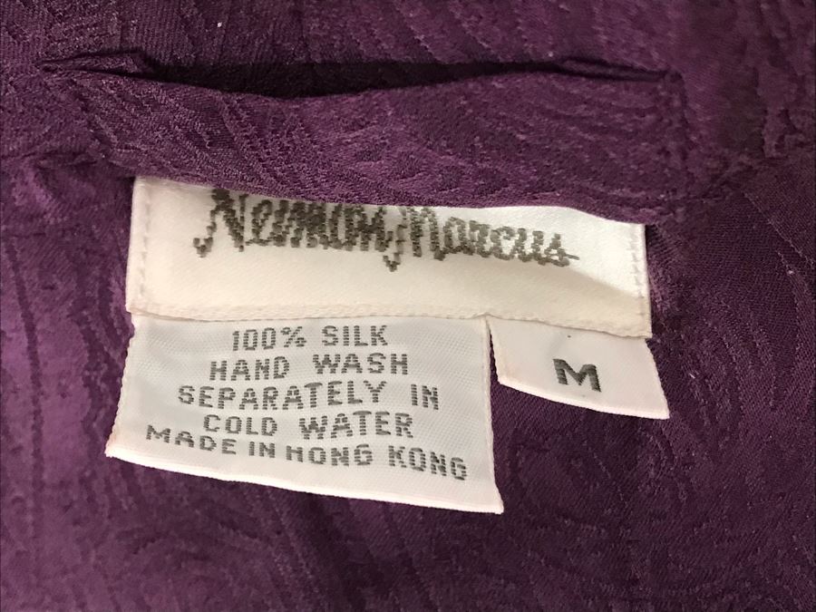 Neiman Marcus Purple Silk Robe Size M [Photo 7]