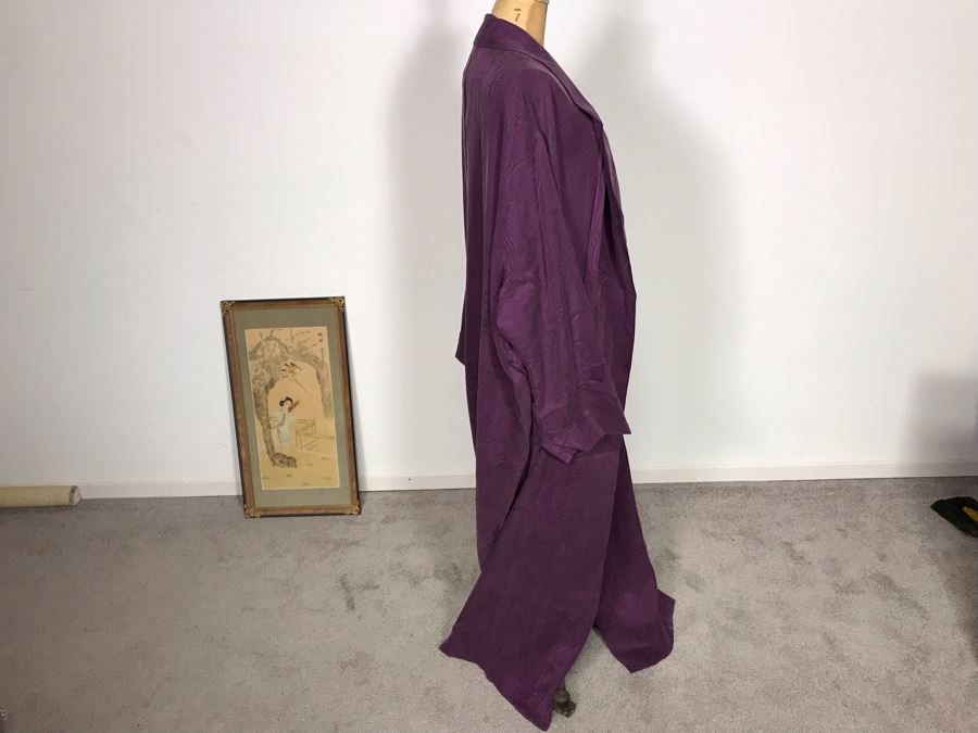 Neiman Marcus Purple Silk Robe Size M [Photo 4]