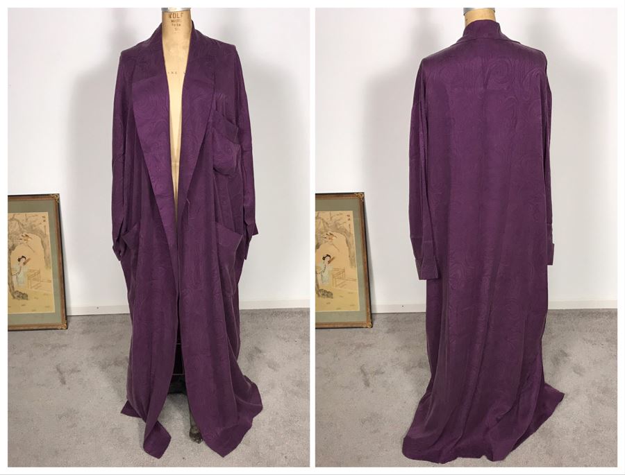 Neiman Marcus Purple Silk Robe Size M [Photo 1]