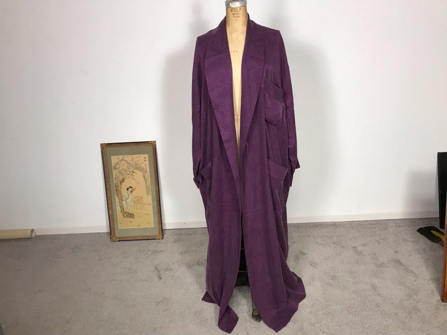 Neiman Marcus Purple Silk Robe Size M [Photo 3]