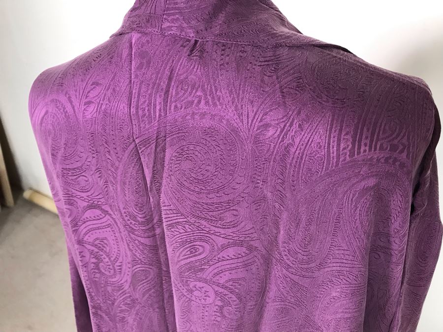Neiman Marcus Purple Silk Robe Size M [Photo 6]