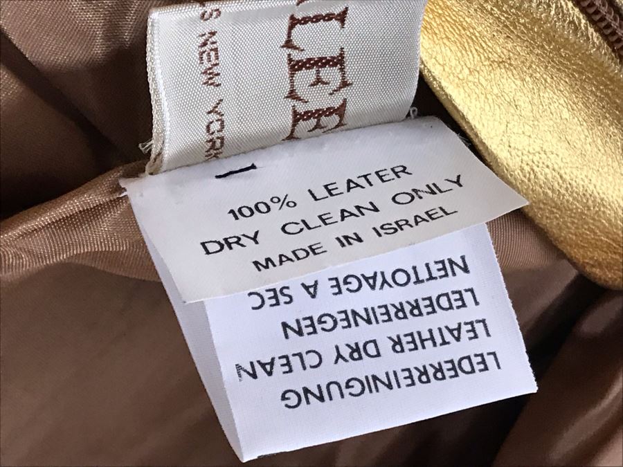 Gold Tone Leather Pants By Lina Lee Beverly Hills New York Size 30 Waist / 44 Long [Photo 12]