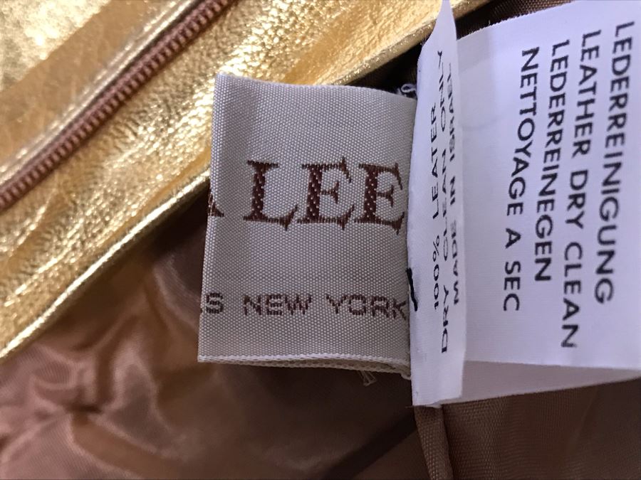 Gold Tone Leather Pants By Lina Lee Beverly Hills New York Size 30 Waist / 44 Long [Photo 10]