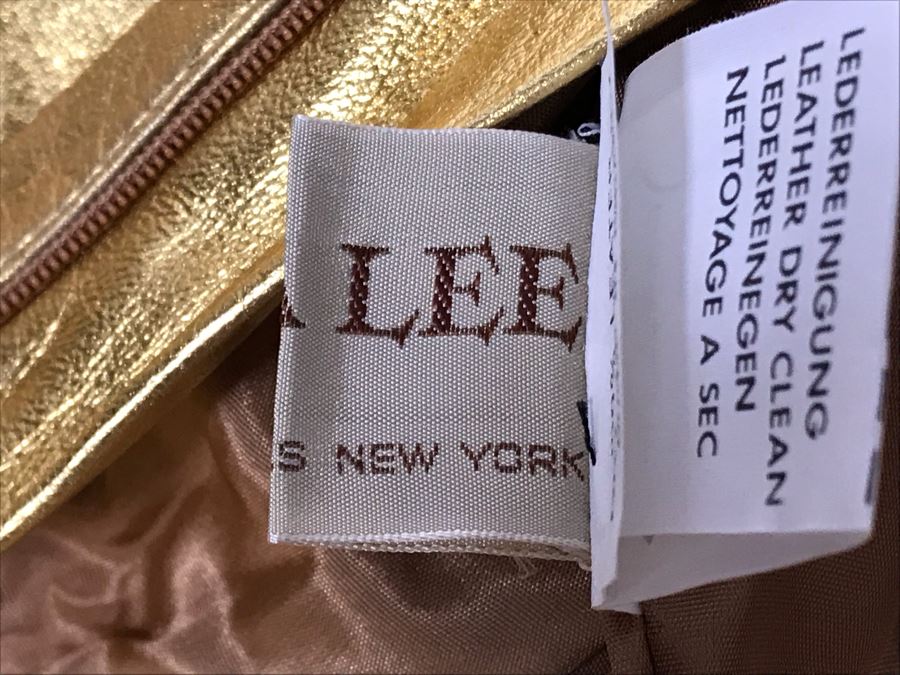 Gold Tone Leather Pants By Lina Lee Beverly Hills New York Size 30 Waist / 44 Long [Photo 11]