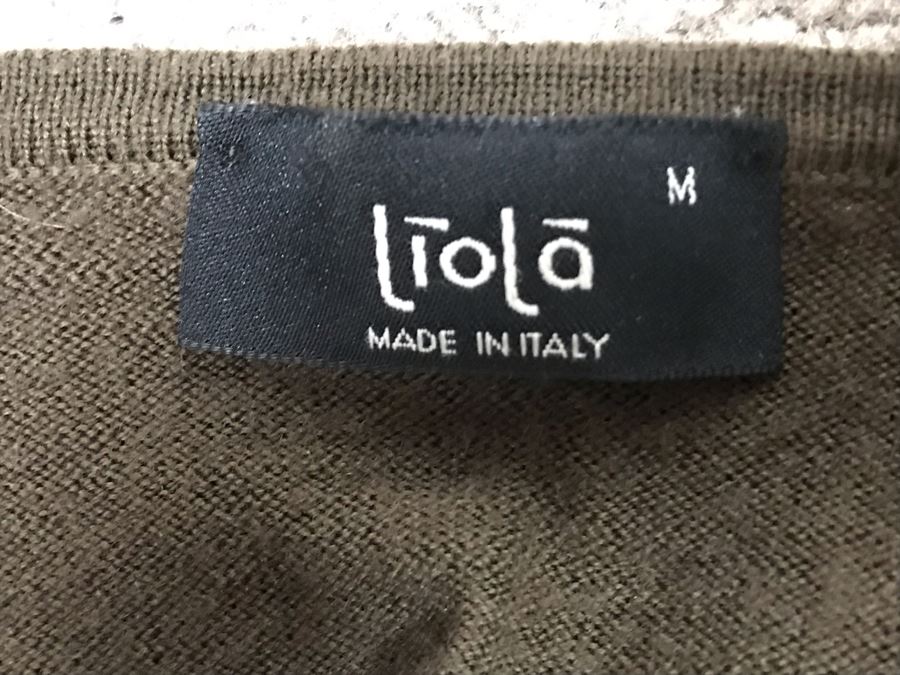 Liola Lana Wool Button Sweater With Shirt Made In Italy Size M [Photo 6]