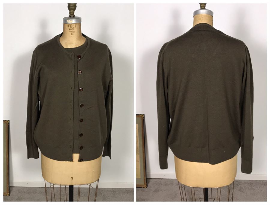 Liola Lana Wool Button Sweater With Shirt Made In Italy Size M